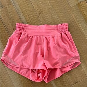 lululemon athletica Coral Pink Athletic Shorts with Elastic Waistband